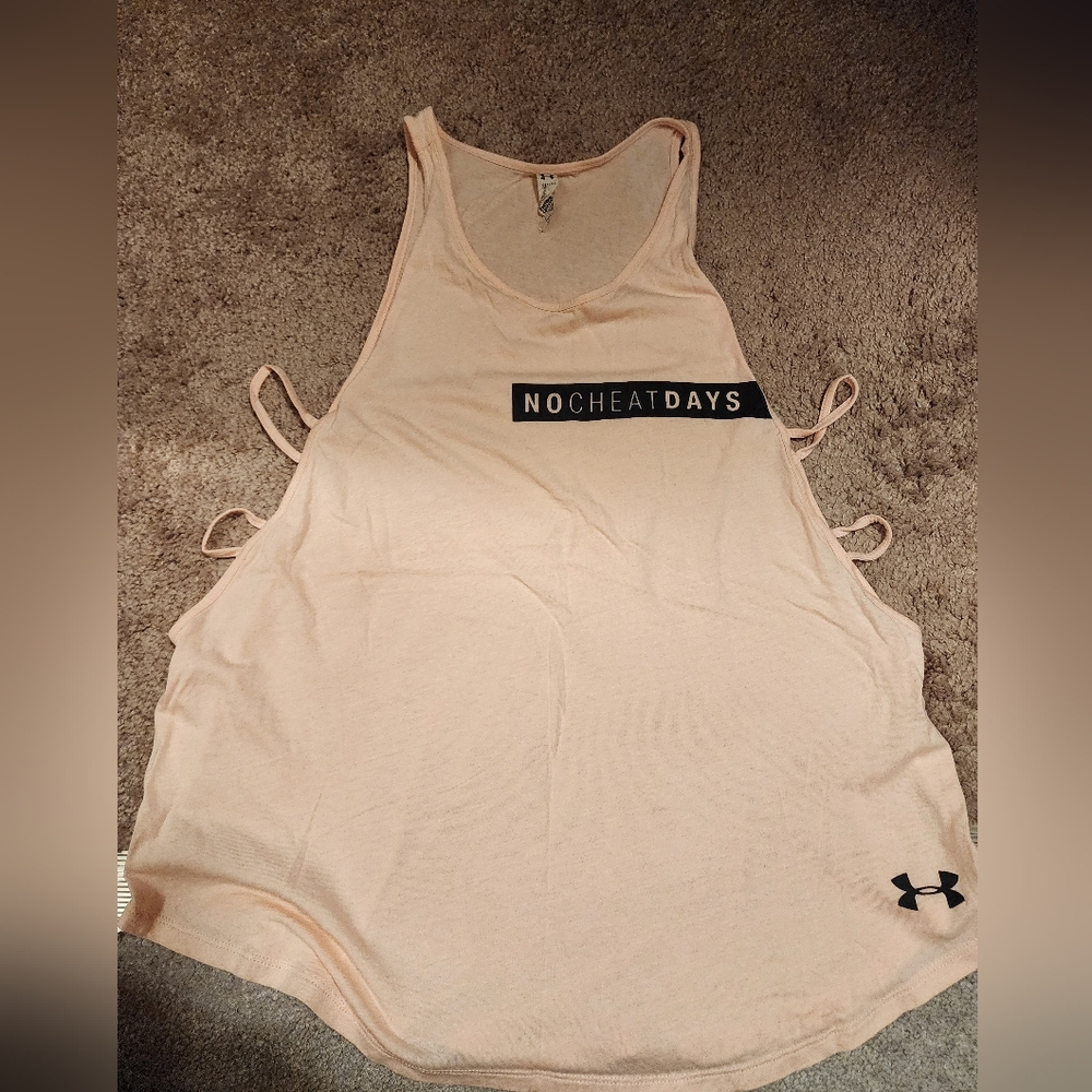 Under Armour Women's Beige Tank Top with Black Accents